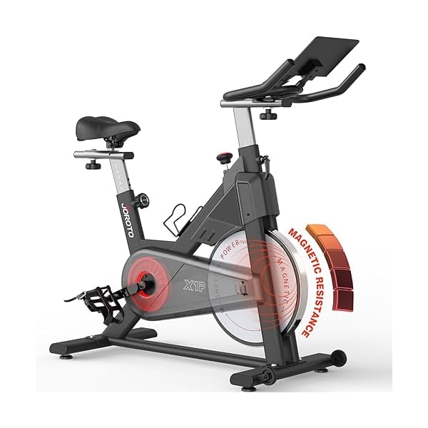 JOROTO X1P Vélo D&rsquo;appartement Magnétique & X3P Vélos de Fitness avec Guidon Réglable en 4 Directions, Ordinateur de Bord LCD RPM, Volant D&rsquo;inertie de 15/18 kg, Capacité de Charge de 150 / 160kg