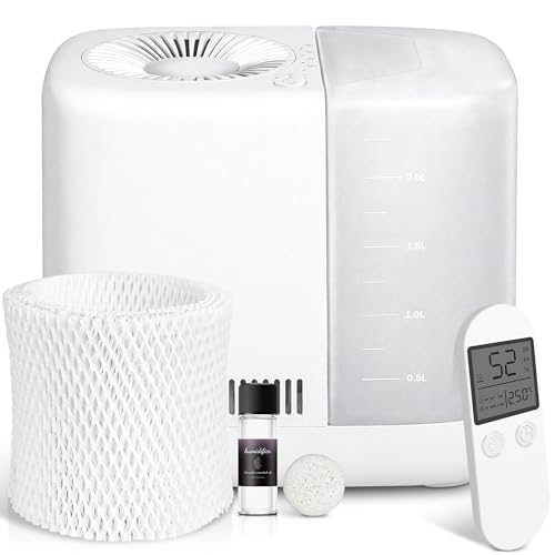 Obgnsai Evaporative Humidifier for Bedroom (No Mist) – Dishwasher Safe, No White Dust, Smart