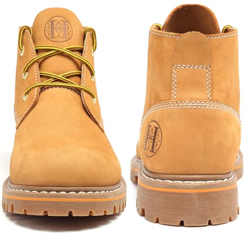 4"-6" Soft Toe Oxford Wheat Work Boots, EH Nubuck Leather Non-Slip Durable Breathable Shoes3