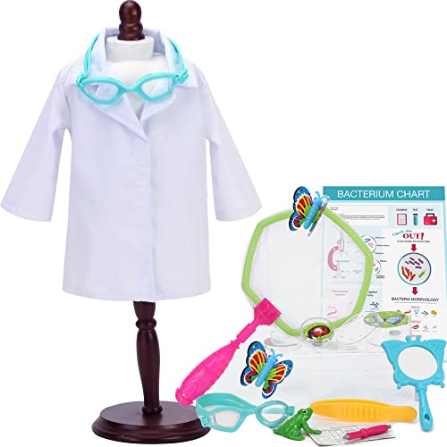 Sophia's 18 Inch Doll Biologist Set | Smithsonian Biologist Set for Dolls Includes Lab Coat, Petri Dish, Goggles, Magnifying Glass, Butterflies and More Doll Sold Separately