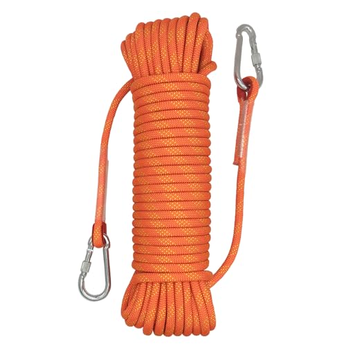 Kletterseil, 10mm Orange Outdoor Sicherheitsseil, Nylon Seil Statisches...