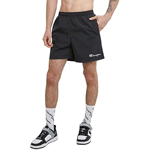 Champion Pantalones Cortos de Nailon para Hombre de 16,5 cm, Negro-586va Cover