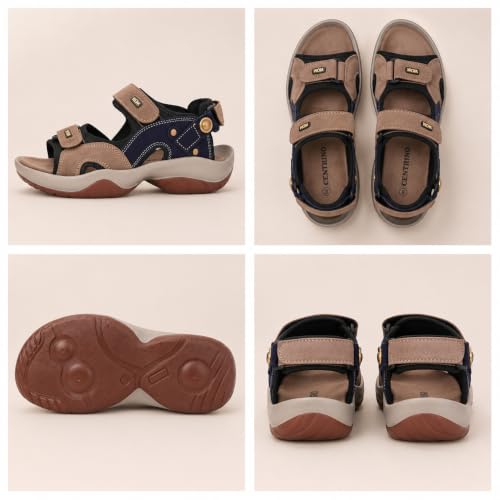 Image of Centrino Sandals for Men |Comfortable Sandals with Grip Insole & Quality|Flat Casual Sandals With Adjustable Velcro Closure For Easy Wear With Flexible Fitting And Trendy | Stylish Men's Casual Sandal With Unique Sole Design for Office & Travel (3263)