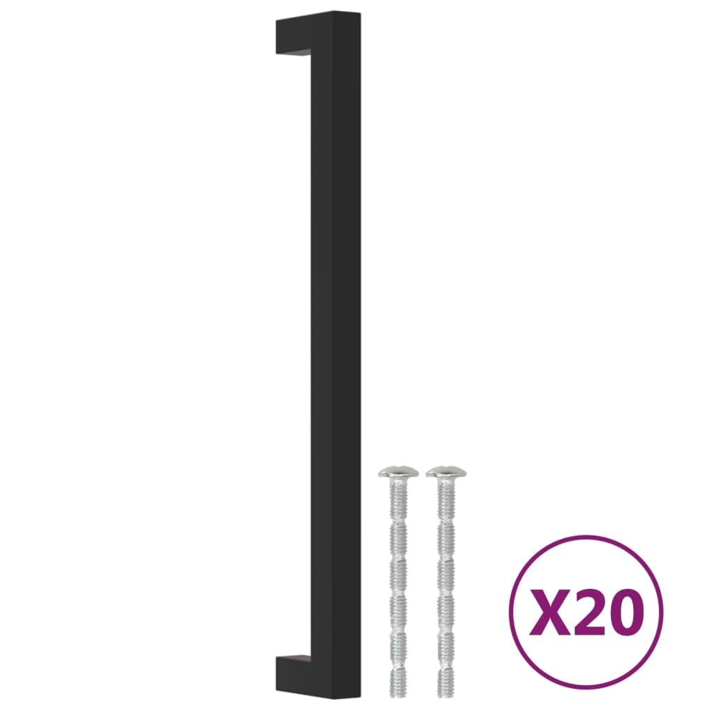 Maniglie per Mobili 20 pz Nere 224 mm in Acciaio Inox,Maniglie Moderne,Maniglie Cassetti,Maniglie per Mobili-3203656