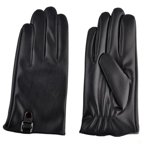 GAROZATION Outdoor Winter Gloves for Men 2 Pairs Waterproof Windproof Leather Riding Gloves Warm Fleece Touchscreen Friendly