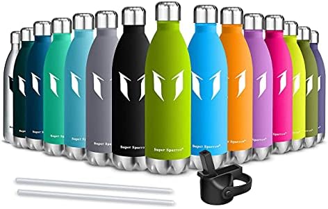 Super Sparrow Water Bottle Double Wall Vacuum Insulated Stainless Steel - Small Mouth - 750ml - Leak Proof Sports Bottle - BPA Free Sport Cap with Standard Cap