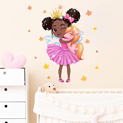 Vinilo Decorativo Little Princess Hug A Baby Horse