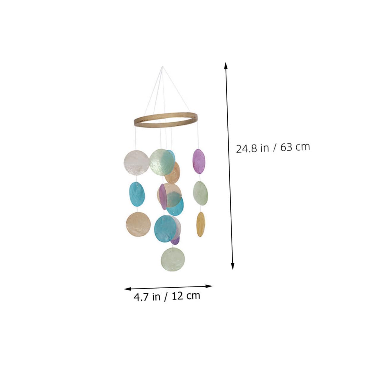 BESTonZON Carillon Éolien Délicat en Bambou et Coquillages pour Jardin Extérieur Son Clair et Décor Élégant
