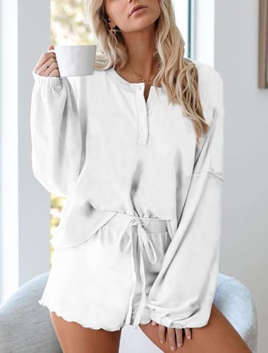 Image of Roshop Halloween Pajama Women's Pumpkin Matching Top & Shorts Loungewear Set