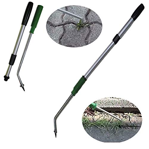 LZL Herramienta de eliminación de malezas Gancho de escarda Extensible de Mango Largo para Exteriores Entre Juntas de Suelo Juntas de Piedra de jardín Musgo