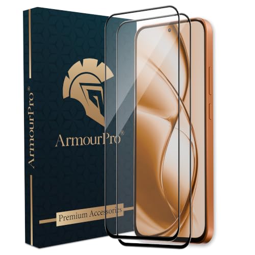 Image of ArmourPro Tempered Glass for Poco M8 Power - 9H Anti Scratch Screen Protector, Edge to Edge Coverage, HD Clarity, Smooth Touch, Case Friendly | Black, Pack of 2