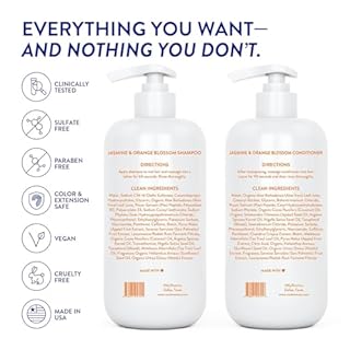 Routine Wellness 1 Liter Shampoo & Conditioner Set - Strengthening & Volumizing for Thinning Hair - Promotes Full, Voluminous, Healthy Hair - Jasmine & Orange Blossom 1 Liter Set