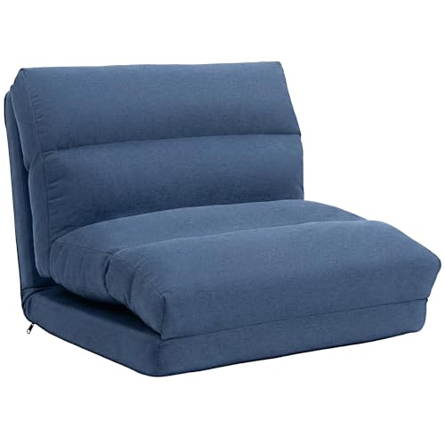 HOMCOM Canapé Paresseux Chauffeuse 1 Place, Fauteuil Paresseux Convertible en Lit, Fauteuil Salon avec Dossier Inclinable sur 5 Positions, Charge 120 kg, pour...