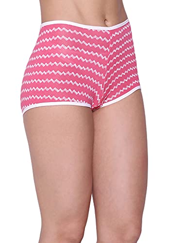 Image of Clovia Women's Cotton Mid Waist Chevron Print Boyshorts
