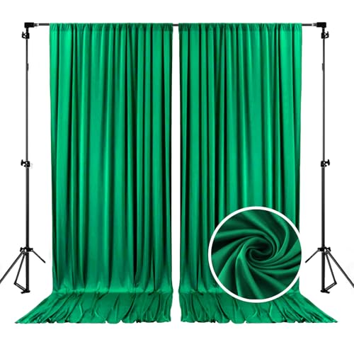 Image of 10 x 7 Feet Hunter Green Backdrop Curtain for Partie, Background Curtains for Photoshoot, Birthday, Wedding, Halloween, Thanksgiving, Christmas, New Year Party Decorations 5Ft x 7Ft, 2 Panels