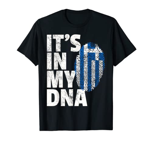 IT'S IN MY DNA Greek Greece Flag Pride National Country Gift T-Shirt