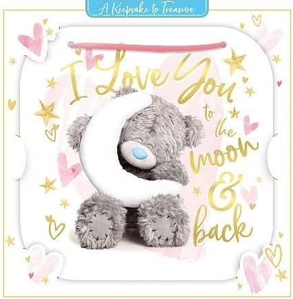 Me to You Tatty Teddy Love You To The Moon And Back 3D Keepsake Greeting Card 6x6ins - Official Collection