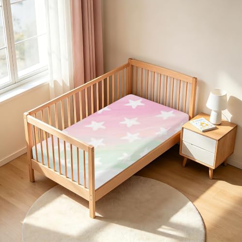 Drap-housse imperméable enfant 132x71 cm dégradé vert rosé - 7