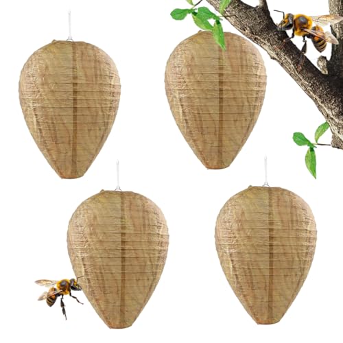 4 Señuelos Resistentes A La Intemperie Para Nidos De Avispas, Señuelo Para Nidos Avispas, Nido Artificial Para Avispas, Evita Que Las Avispas Construyan Nidos, Cuelga Un Nido Falso