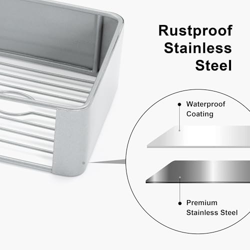 Shuntong Premium Shower Caddy, Adhesive Bathroom Shower Organizer and Storage, No Drill Shower Shelves for Inside Shower, Rustproof Shower Storage Rack 4 Pack White by Shuntong - Image 4