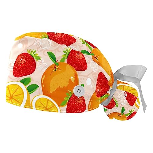 Berretti bouffant VERED imprimé fruits parfaits pour la cuisine et les laboratoires de soin