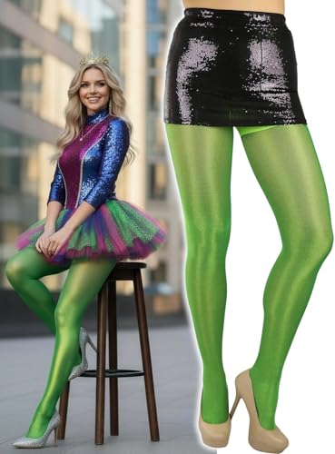 Image of ToBeInStyle Women's Shine & Shimmer Metallic Pantyhose Opaque Lurex Tights