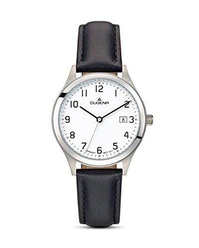 Preisvergleich Produktbild Dugena Herren Armbanduhr Senator Leder 37mm silber / schwarz
