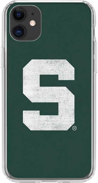 Skinit Clear Phone Case Compatible with iPhone 11 - Officially Licensed Michigan State University Spartans Logo Design