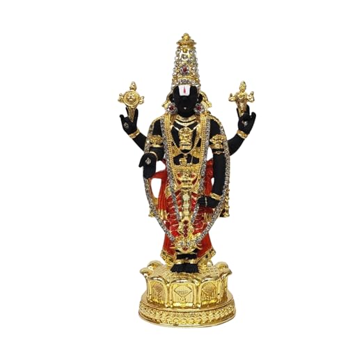 Image of Gold Art India Tirupati Balaji Idol for Mandir | Pooja Room Lord Vishnu Shree Venkateswara Swamy Statue God Balaji for Gift Living Room | Lord Vishnu Shree Venkateswara Swamy Statue for Home Decor