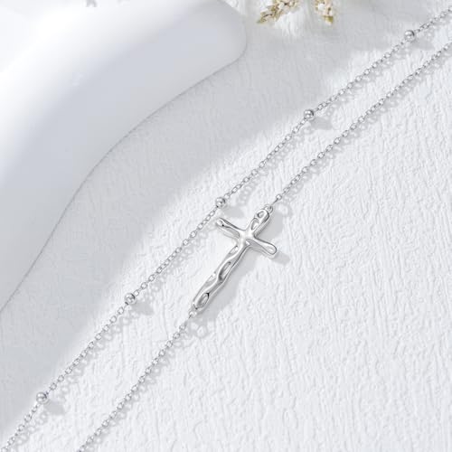 Image of 925 Sterling Silver Layered Ankle Bracelets for Women Jewelry Gifts | 925 Sterling Silver Layered Sea Turtles /Elephant /Wave Anklet Animal Bracelet Summer Ocean Beach Jewelry Gifts for Women