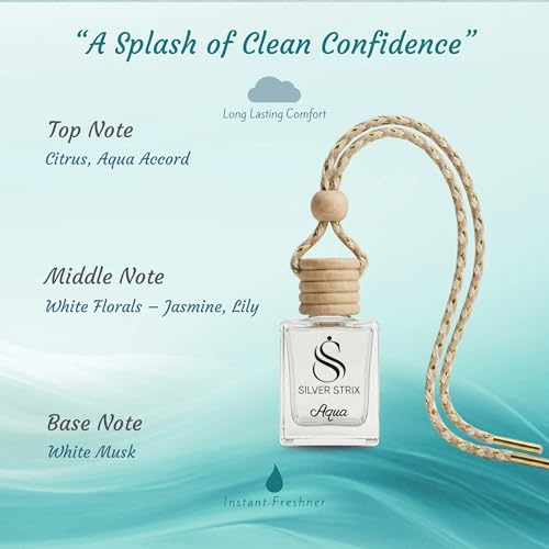 Image of Car Perfume Air Freshener | Long Lasting Fragrance for Car Interior | Premium Luxury Scent for Fresh & Pleasant Drive | Easy to Use Car Freshener for All Vehicles (Aqua)