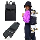 Premium Universal Foldable Skateboard Backpack Day Bag Carrier with Reflective Strips and TWO...