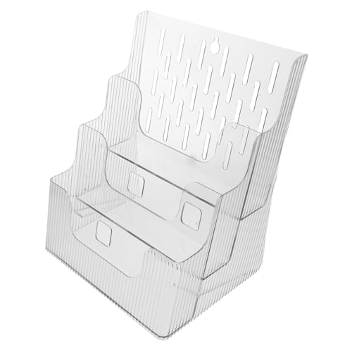 Acryl-Schreibtisch-Aktenständer, stabiler Zeitschriftenhalter, Broschüren-Präsentationsständer für Büro, Nizat, Ordner, Sto Solut, modernes C-Design, platzsparendes Schreibtisch-Zubehör