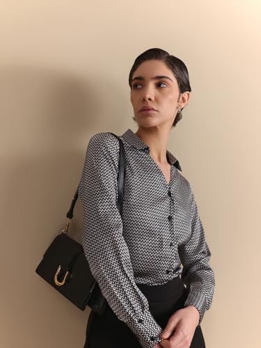 Image of FableStreet Women Shirts | Comfort Fit Spread Collar | Premium Satin Fabric for Formal, Business Casual