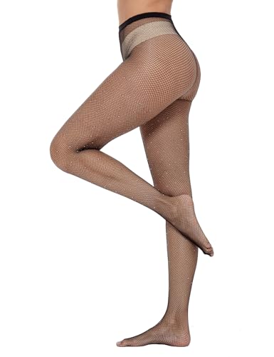 Image of Lastclream High Waisted Fishnet Tights for Women Sexy Fishnets Stockings Full Footed Fishnet Sheer Pantyhose Plus Size