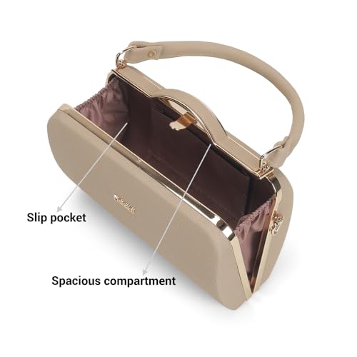 Image of Mochi Women Party /Fashion Fabric Soft Body Lock Closure Solid Clutches With 1 Pocket And 1 Compartments