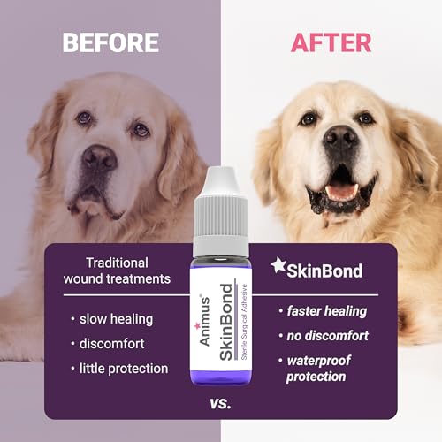 animus skinbond animal skin glue  quick-setting surgical glue  fast-acting bleeding control amp wound closure  flexible amp waterproof wound sealer  2ml amp 10 applications - made in the usa