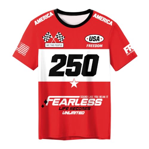 Mens Racing Shirt Freedom 250 Anniversary T-Shirt USA Flag Raceday Outfits