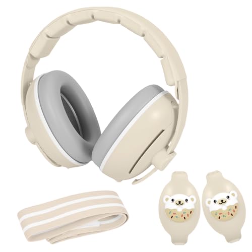 Vexaflow Cascos Bebe Antiruido, Con Bolsa De Transporte, Para Sueño Y Viajes, Protectores Auditivos Ajustables Para Bebé Y Niños De Hasta 48 Meses, Reducción De Ruido Hasta 25db