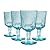 Bormioli Rocco Romantic Stemware Glass, Set of 4, 10.75 oz, Light Blue