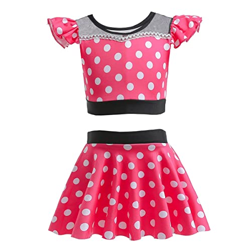 Image of REXREII Girls Princess Swimsuits Two-Piece Tankini Set Beach Surf Birthday Swimming Party Bathing Suits Fancy Swimwear
