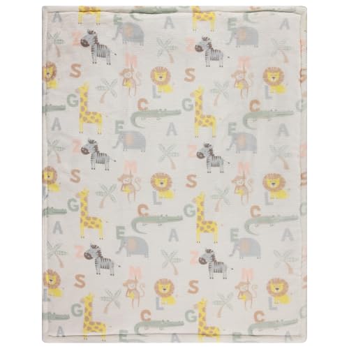 Image of 2-Ply Infant Blanket - Soft Fleece with Polyfill for Extra Fluffiness - Cozy and Warm Baby Blanket for Boys and Girls, 30x40 Inches - Dinosaur, Butterfly, Alphabet, Elephant, Bear Prints