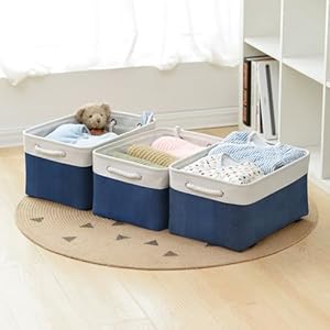 Storage Bins Large Baskets for Storage Cubes with Handles Organization and Storage Baskets Gifts for Empty 157 L x 118 W x 82 H inches