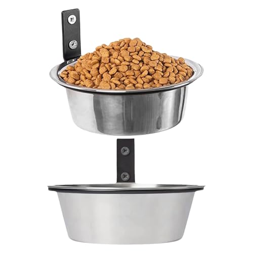 Comedero para mascotas, comedero montado en la pared y cuenco de agua para perros, 2 piezas, cuenco elevado con soporte plegable, cuenco para gatos para cachorros, alimentación apartamento