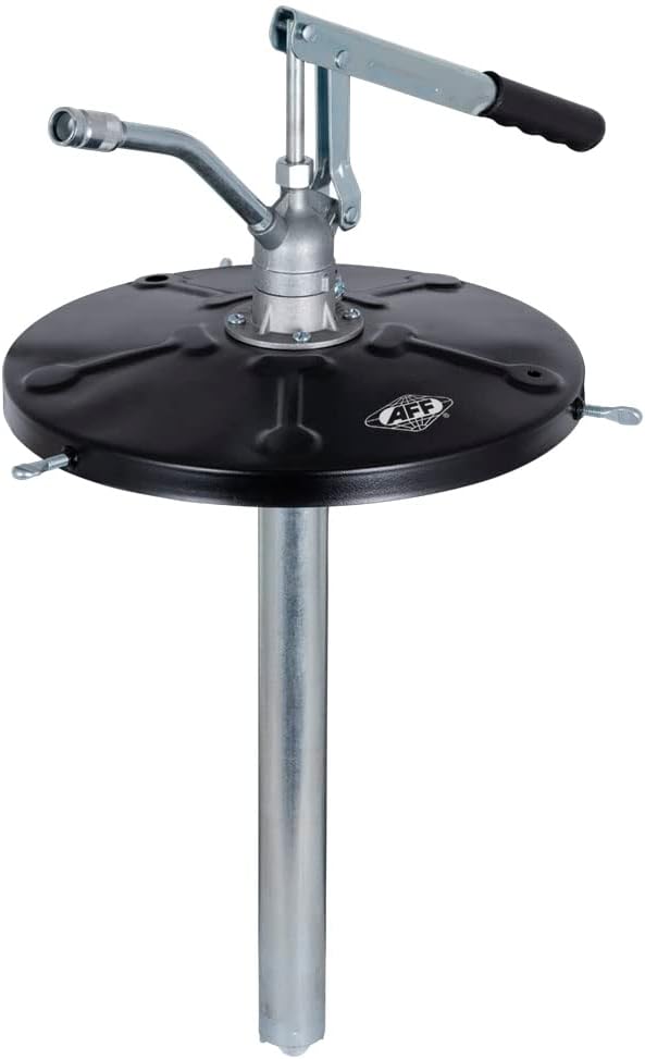 AFF Bulk Grease Filler Pump with 11 1-/8" Rubber-Lined Follower Plate, Fits 5-Gallon Pails, 8038