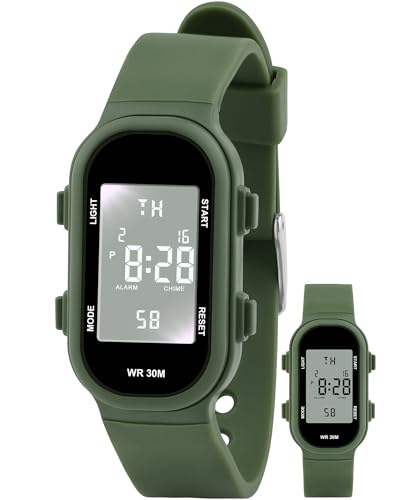Image of Juboos Kid's Digital Watch for Boys and Girls, Waterproof LCD Digital Sports Kids Watch with 7 Color LED Lights, Stopwatch, Alarm