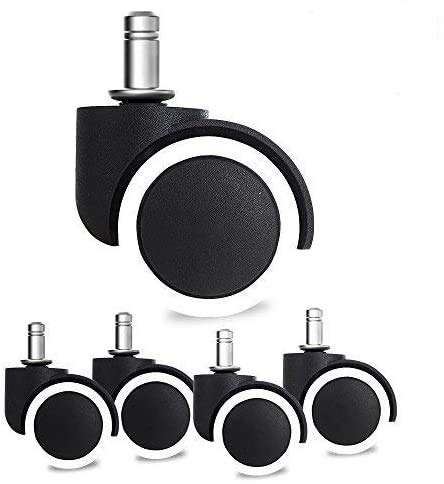 Office Chair Replacement Caster Wheels - Floor Protecting - Standard Size 50Mm - Fits Nearly All Styles Of Chair - Glides Smoothly On Hardwood, Laminate, Tile And Slate (Pack Of 5) #TOP3