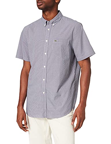 Lacoste Herren CH2879 Hemd, Blanc/Marine, L