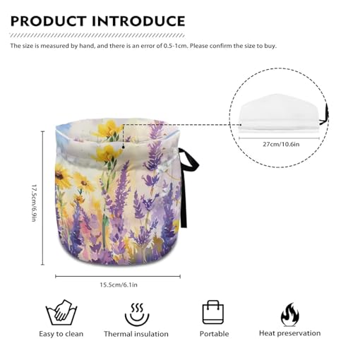 Image of Floral Show Window Teapot Cozies, Heat Preservation Teapot Dust Cover with Drawstring Creative Kitchen Tea Pot Cover, Home Kitchen Table Hotel