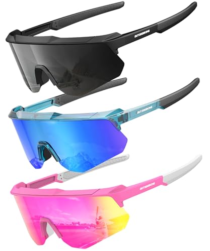 Image of Polarized Sports Sunglasses for Men Women, UV400 Protection Mens Sunglasses Wrap Around Sun Glasses for Cycling Running